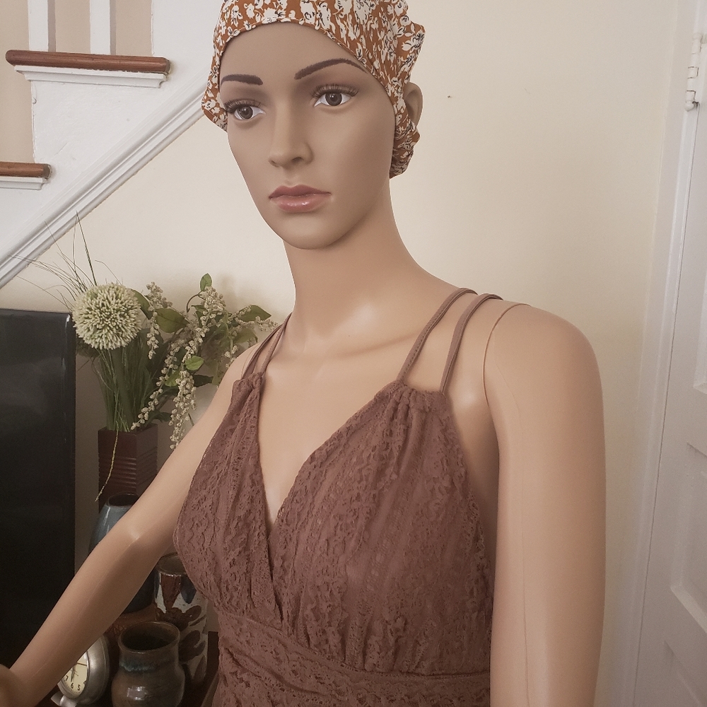 Taupe Slip Style Criss-cross Dress